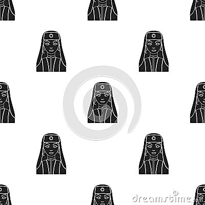 Turkish woman icon in black style isolated on white background. Turkey pattern stock vector illustration. Vector Illustration