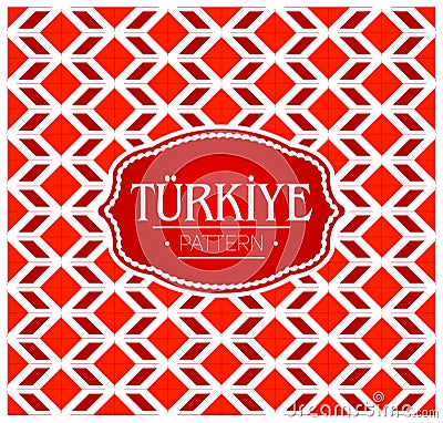 Turkiye pattern, Background texture and emblem with the colors of the flag of Turkey Vector Illustration