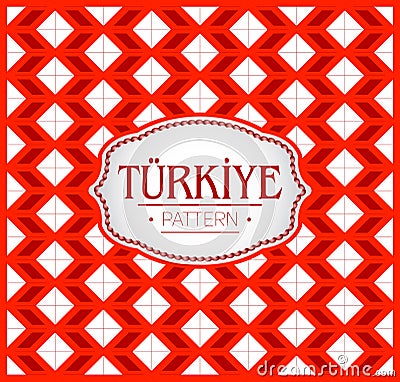 Turkiye pattern, Background texture and emblem with the colors of the flag of Turkey Vector Illustration