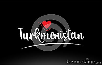Turkmenistan country text typography logo icon design on black background Vector Illustration