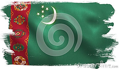 Turkmenistan Flag Cartoon Illustration