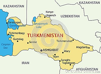 Turkmenistan - map of a country Vector Illustration