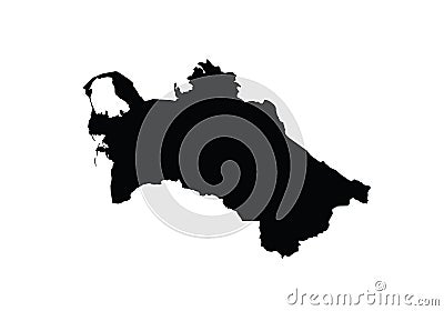 Turkmenistan outline map state shape country borders Vector Illustration
