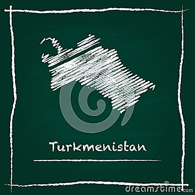 Turkmenistan outline vector map hand drawn Vector Illustration