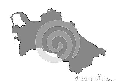 Turkmenistan State Map Vector silhouette Stock Photo