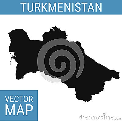 Turkmenistan vector map with title Vector Illustration