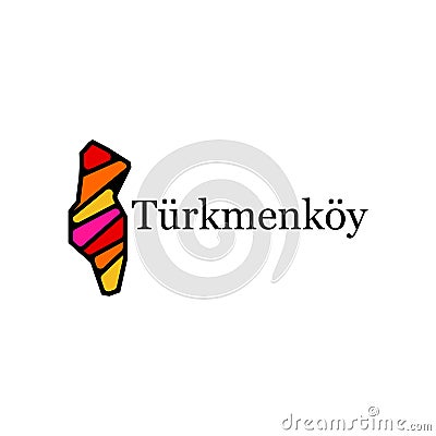 Turkmenkoy Map. State and district map of Turkmenkoy Turkey. Detailed map of city administrative area. Royalty free vector Vector Illustration