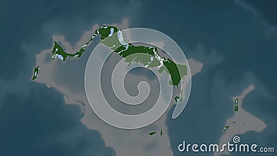 Turks and Caicos Islands highlighted. Pale Stock Photo