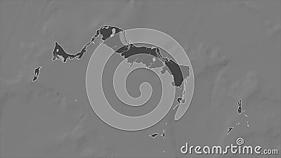 Turks and Caicos Islands outlined. Bilevel Stock Photo