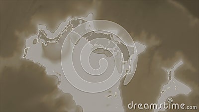 Turks and Caicos Islands outlined. Sepia Stock Photo