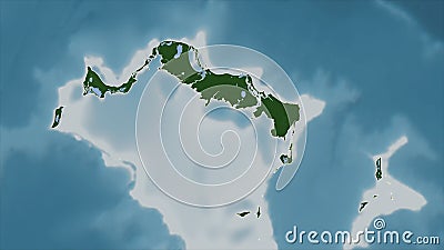 Turks and Caicos Islands outlined. Pale Stock Photo