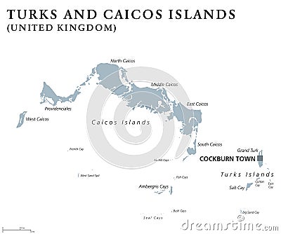 Turks And Caicos Islands political map Vector Illustration
