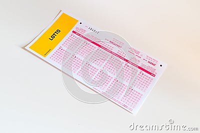 Finnish Veikkaus Lotto lottery ticket Editorial Stock Photo