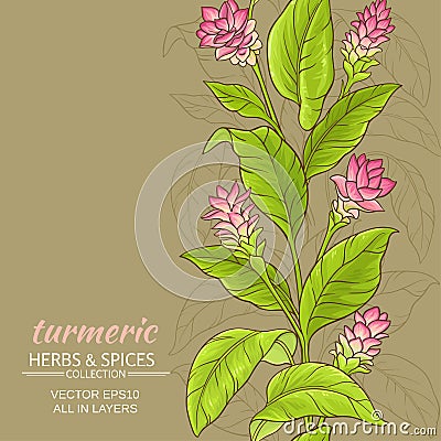 Turmeric flower background Vector Illustration