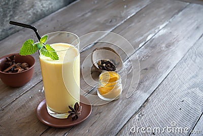 Turmeric Lassi Drink Stock Photo