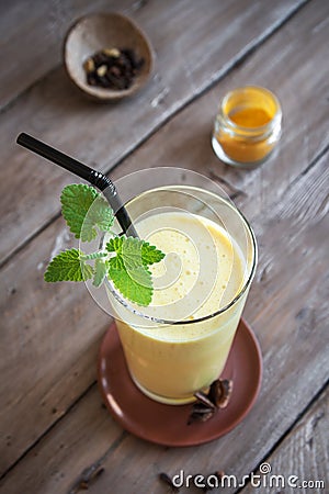 Turmeric Lassi Drink Stock Photo