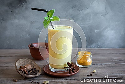 Turmeric Lassi Drink Stock Photo