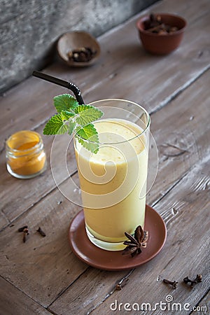 Turmeric Lassi Drink Stock Photo