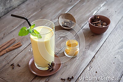 Turmeric Lassi Drink Stock Photo