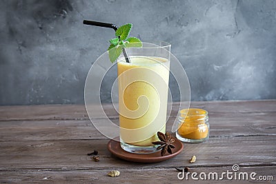 Turmeric Lassi Drink Stock Photo