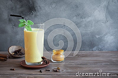Turmeric Lassi Drink Stock Photo