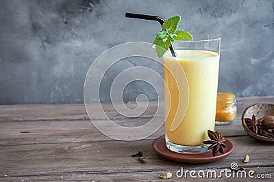 Turmeric Lassi Drink Stock Photo