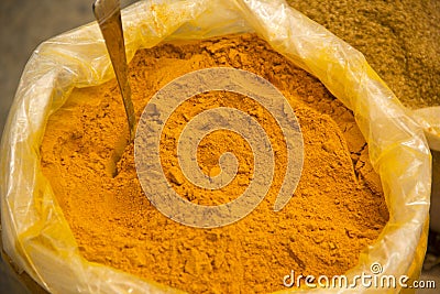 Turmeric powder Stock Photo