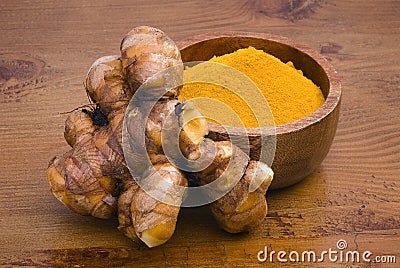 Turmeric root (Curcuma longa) Stock Photo