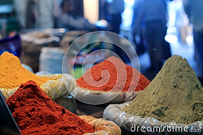 Spices power, dey turmeric, india Spice spicy food indian Stock Photo