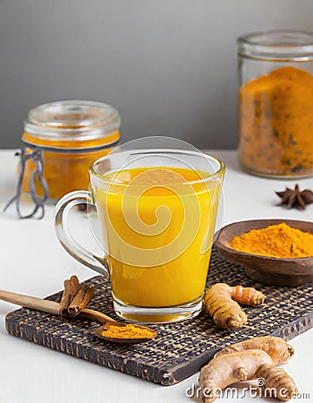 Turmeric Tea healthy drink Stock Photo