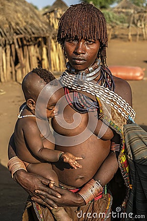 Hamer tribe in Turmi, Ethiopia Editorial Stock Photo