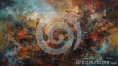 Turmoil of Colors Abstract Painting Stock Photo