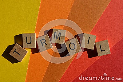 Turmoil, word isolated on background with copy space Stock Photo
