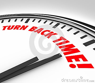 Turn Back Time Clock Reverse Aging Flashback Stock Photo