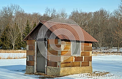 Turn of the century ice house Stock Photo