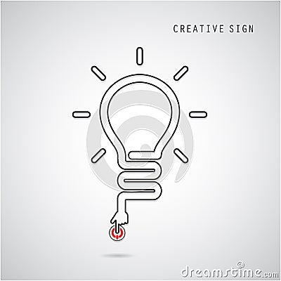 Turn on Creative light bulb concept. Business idea and education Vector Illustration