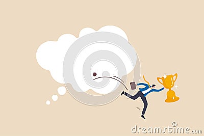 Turn dream to reality, creative or imagination to be success, aspiration, motivation to think big and achieve business goal Vector Illustration
