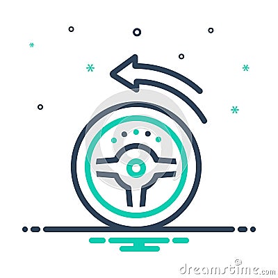 Mix icon for Turn, wander and wheel Vector Illustration