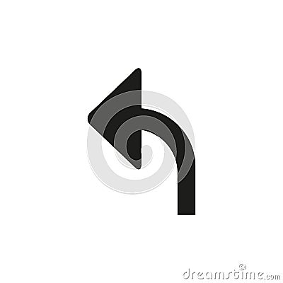 Turn left arrow white background whrite backround Stock Photo