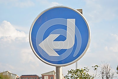 Turn left sign Stock Photo