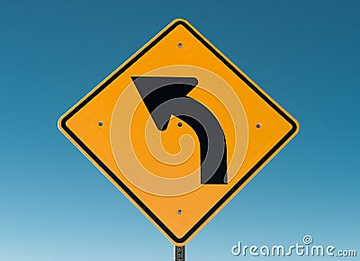 Turn left sign Stock Photo