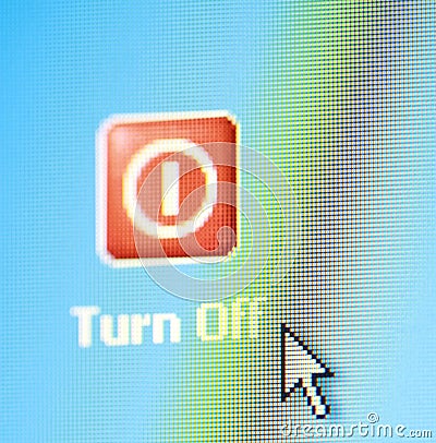 Turn off button on monitor Stock Photo