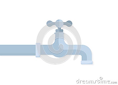 Turn off the water flat icon Vector Illustration