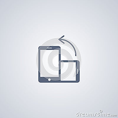 Turn screen flat icon, Rotate smartphone, vector best flat icon Vector Illustration