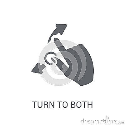 Turn to both directions gesture icon. Trendy Turn to both direct Vector Illustration