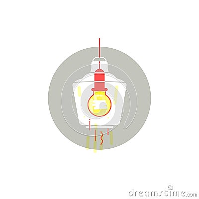 Turned on lighting illuminated lamp vector icon. Tip for preparing a house for sale. Let the lite in, improve home staging. Vector Illustration