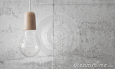 Turned off electric lamp on the background of a concrete wall. Stock Photo
