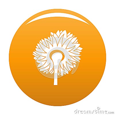 Turning sunflower icon vector orange Vector Illustration