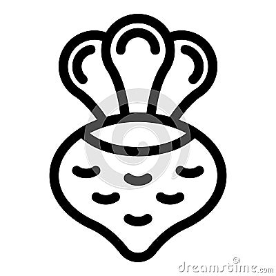 Turnip vegetable icon outline vector. Fresh kohlrabi diet Vector Illustration