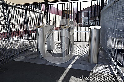 the turnstile border passage crossing point is closed Stock Photo